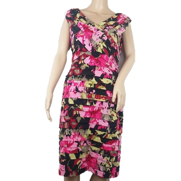 adrianna papell floral sheath dress
